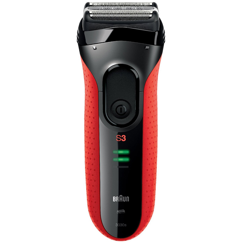 Braun Series 3 3030s Wet & Dry Rasierer schwarz-rot