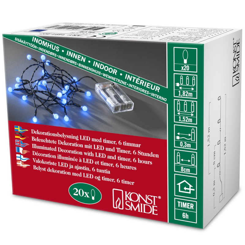 Konstsmide LED Globelichterkette blau