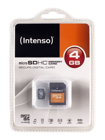 Intenso MicroSD Card 4GB inkl. SD Adapter