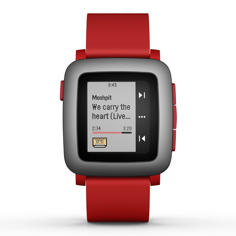 Pebble Time Smartwatch rot
