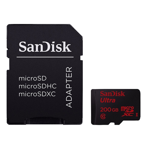 SanDisk Ultra Android microSDXC 200GB 90MB/s Class 10 + SD Adapter Schreibschutzschalter