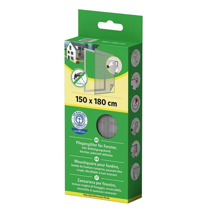 easy life Fenster Fliegengitter Insektenschutz Gaze 150 x 180 cm weiß