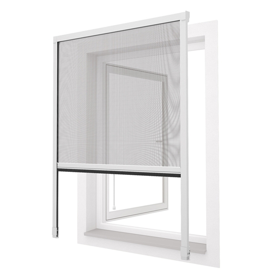 easy life Insektenschutz ALU Rollo für Fenster 100 x 160 cm zum klemmen weiss