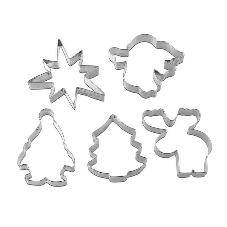 Dr. Oetker 5er Ausstecher-Set, Ausstechformen für Weihnachten,