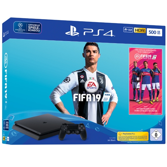 Sony Playstation 4 (PS4) Konsole 500 GB schwarz + FIFA 19