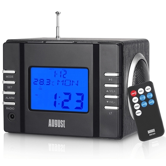 August MB 300 Radiowecker-MP3 Player / Stereoanlage komplett schwarz (2.Wahl)