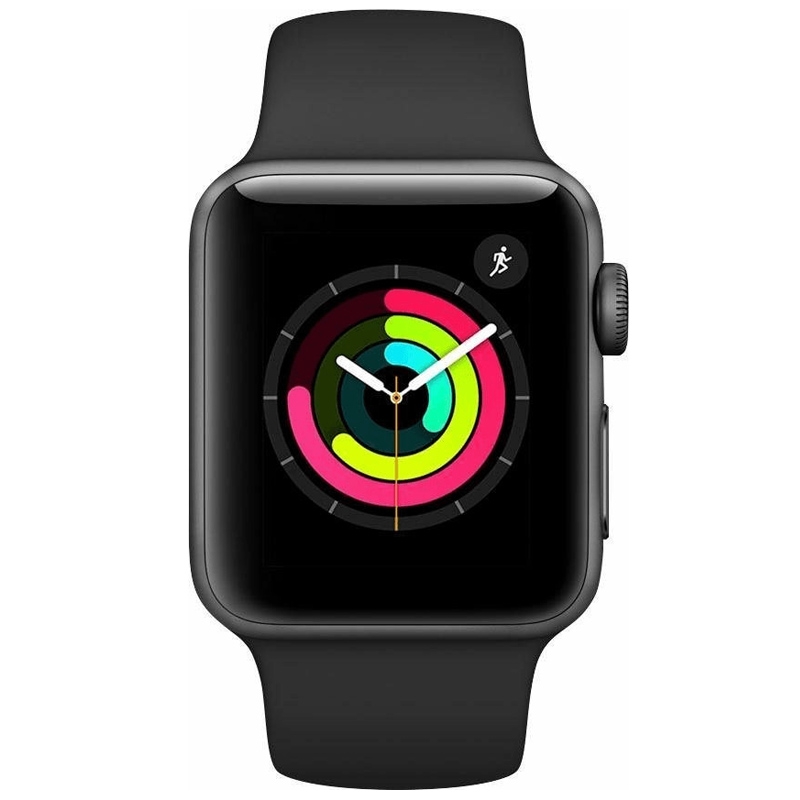 Apple Watch Series 3 GPS 42 mm Aluminiumgehäuse space grau Sportarmband schwarz