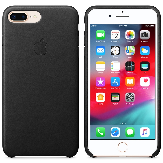 Apple Leder Case (iPhone 8 Plus / iPhone 7 Plus) schwarz