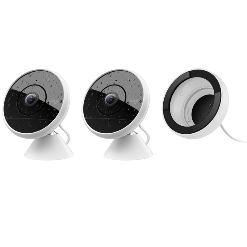 Logitech Circle 2 Überwachungskamera Pack (2 Kabelgebunden und 1 Fensterhalterung)