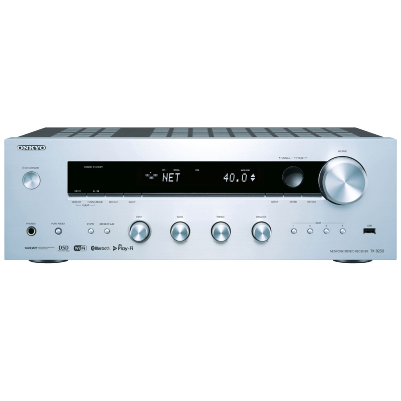 Onkyo TX-8250 Netzwerk Stereo-Receiver silber
