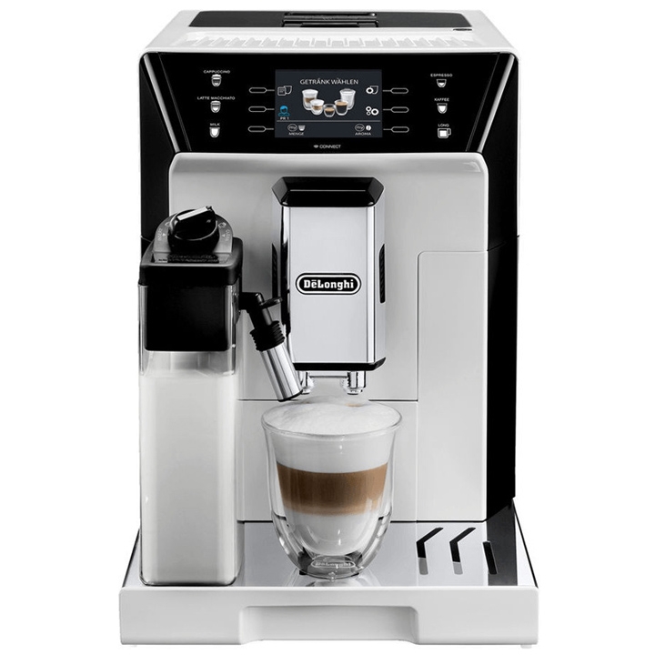 De'Longhi ECAM 556.55.W PrimaDonna Kaffeevollautomat mit integriertem Milchsystem weiß