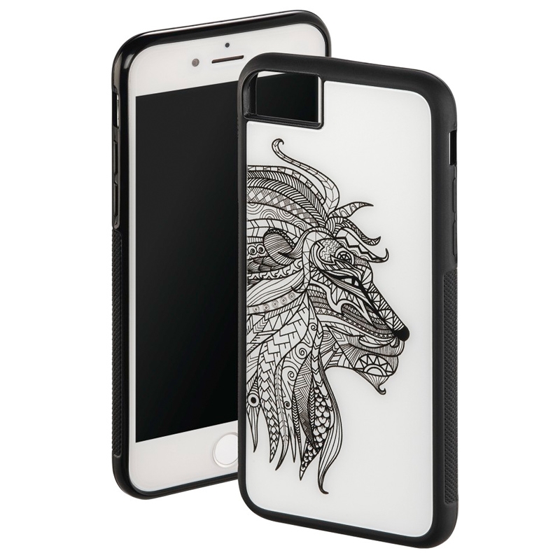 Hama Cover "Aslan" für Apple iPhone 6/6s/7/8, Weiß-Schwarz