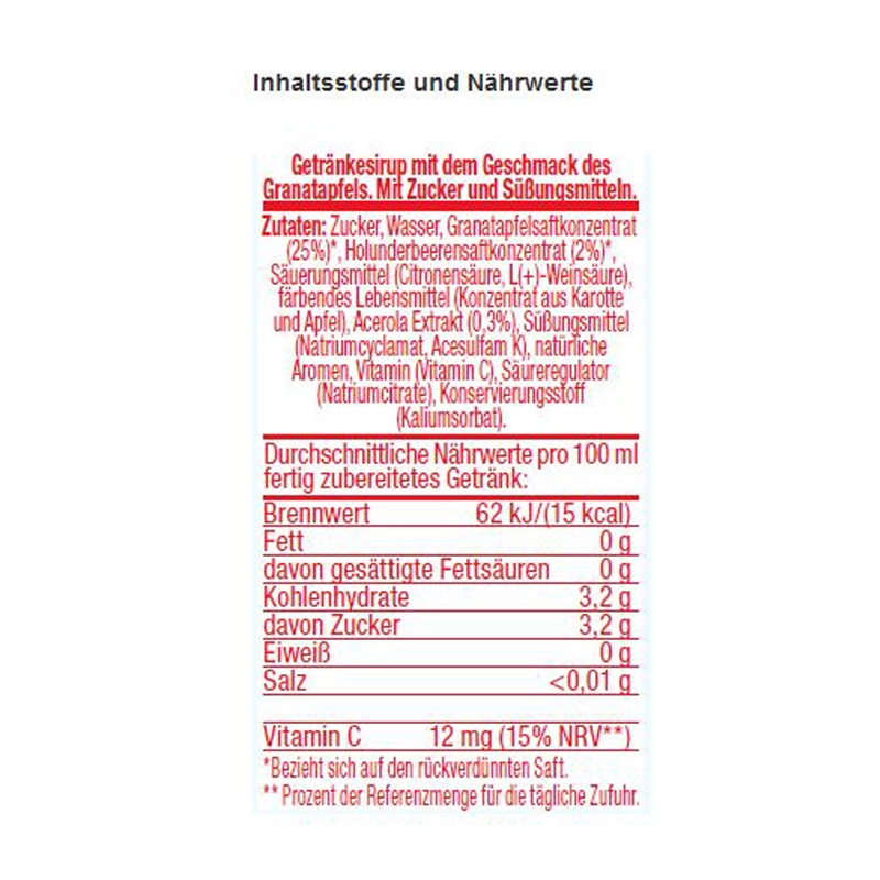 SodaStream Schutzengel Granatapfel 375 ml