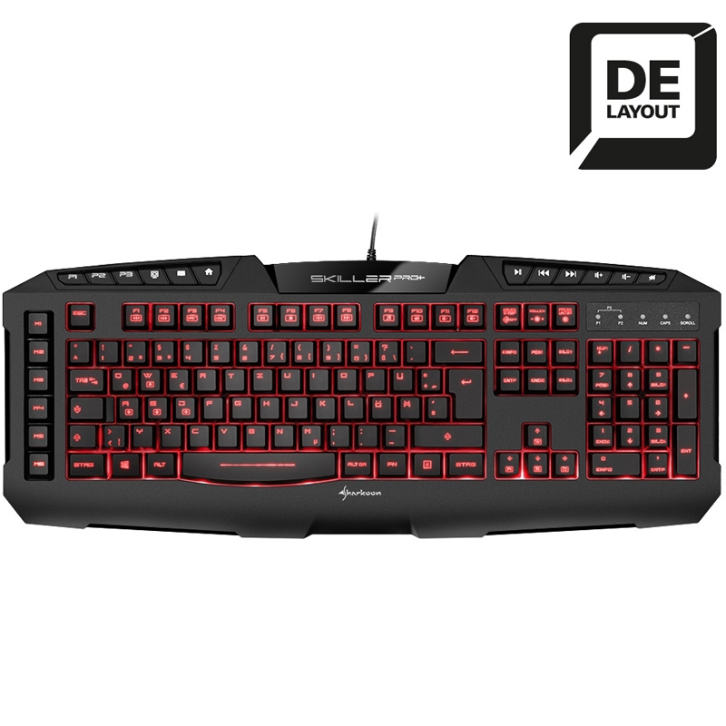 Sharkoon Skiller Pro Plus beleuchtete Gaming Tastatur kabelgebunden