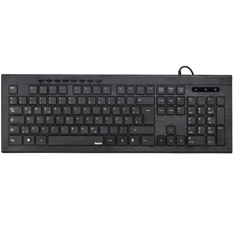 Hama Multimedia-Tastatur "Anzano", mit seitlichen Leuchtstreifen 113 Tasten