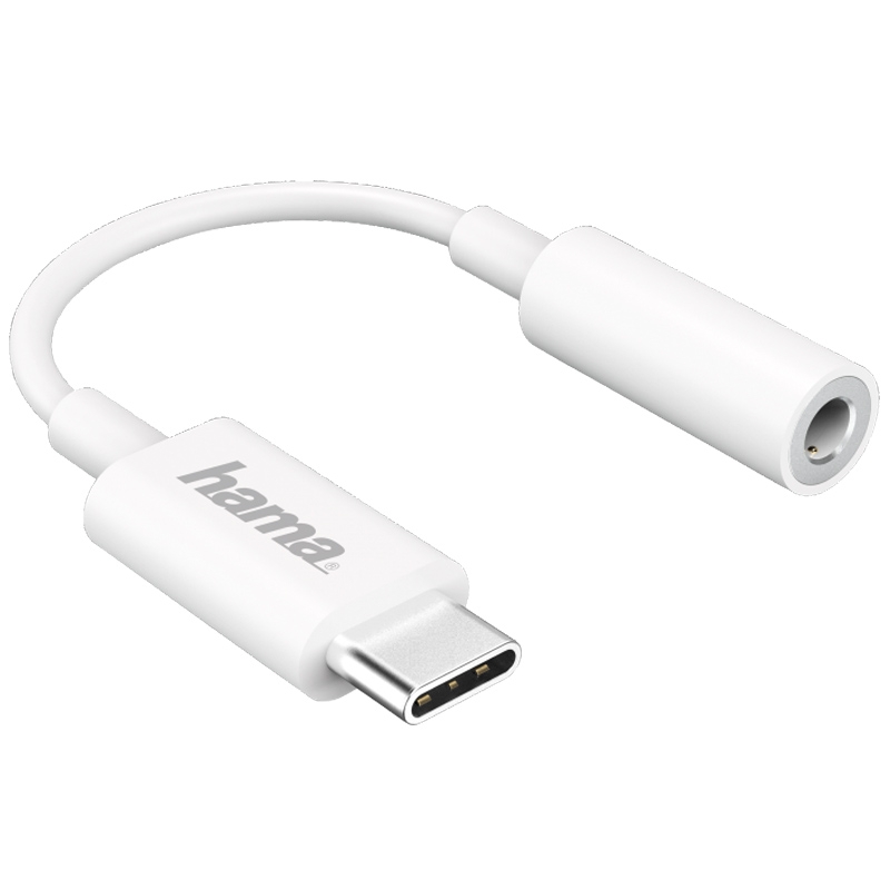 Hama USB-C-Adapter auf 3,5-mm-Audiobuchse Weiß