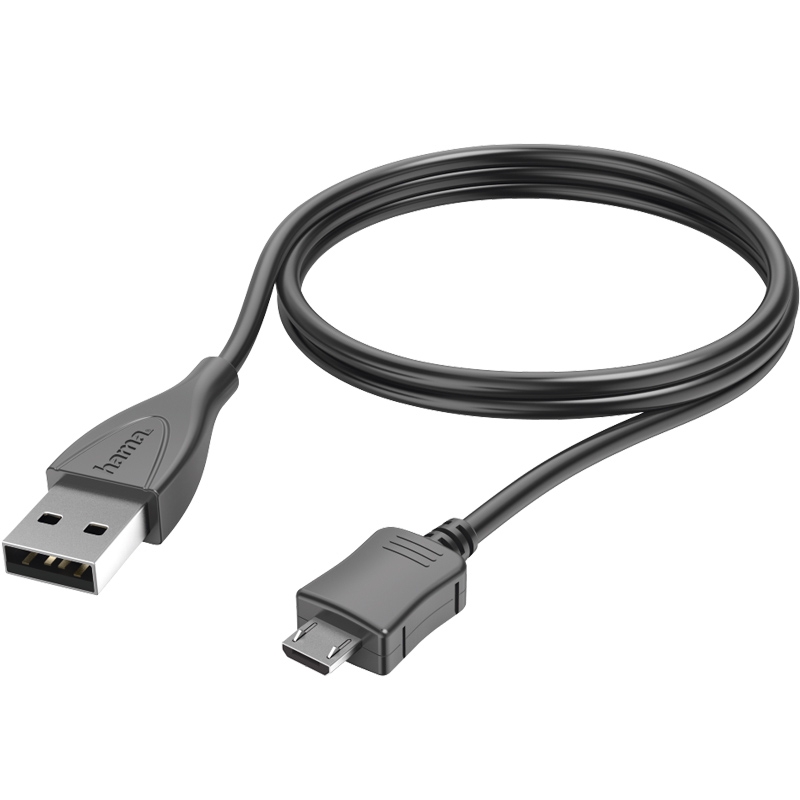 Hama Lade-/Datenkabel, Micro-USB, 1 m, Schwarz