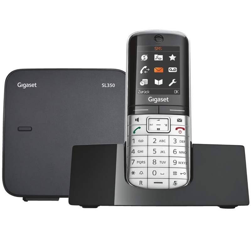 Gigaset SL350 metall/pianoschwarz Schnurlostelefon