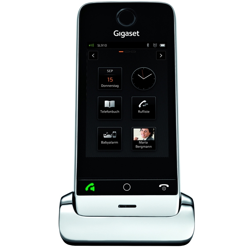Gigaset SL910A Metall-Pianoschwarz Schnurlostel. mit AB