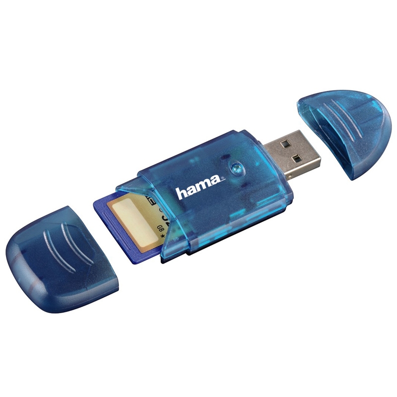 Hama USB-2.0-Kartenleser, SD, Blau