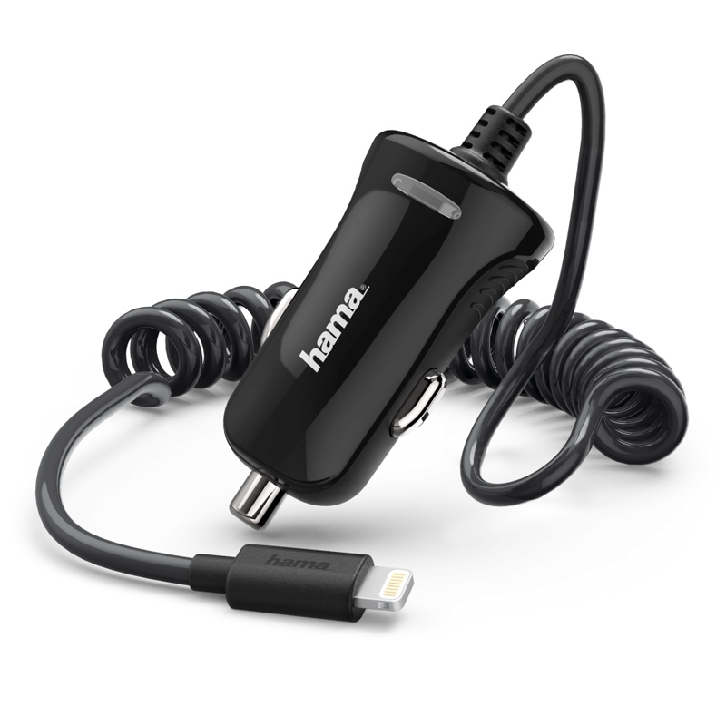 Hama Kfz-Ladegerät, Lightning, 1 A, schwarz Apple