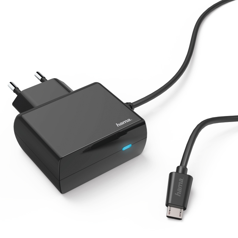 Hama Ladegerät, Micro-USB, 2,4 A, Schwarz