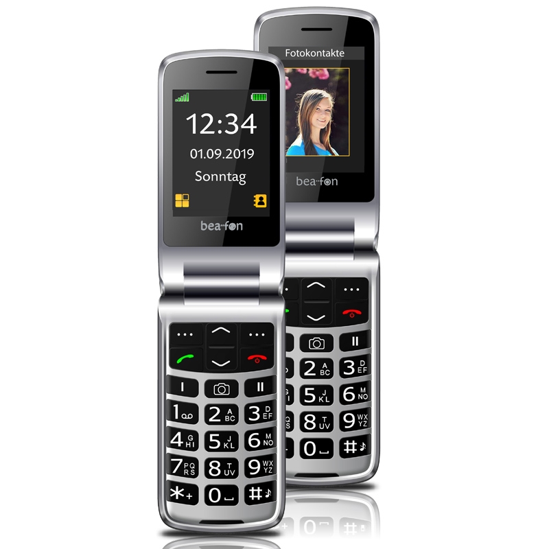 Beafon SL595 Klapp-Handy Schwarz/Silber SOS Funktion