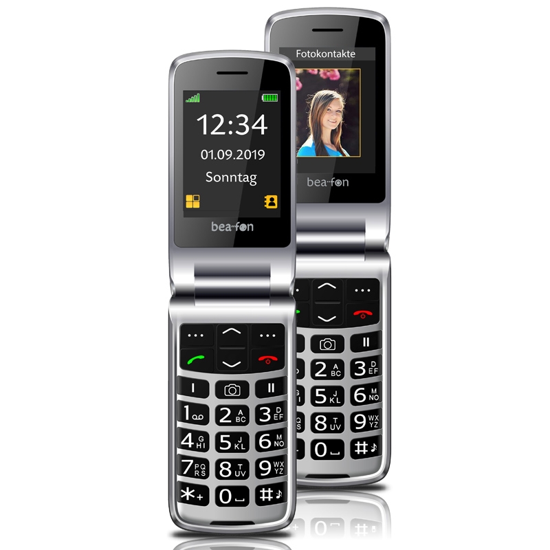 Beafon SL595plus Klapp-Handy schwarz/silber Seniorenhandy