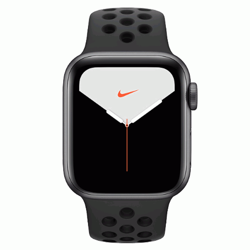 Apple Watch Series 5 GPS + LTE 44mm Alu space Grau Nike Sportarmband schwarz 1,78 Zoll Display