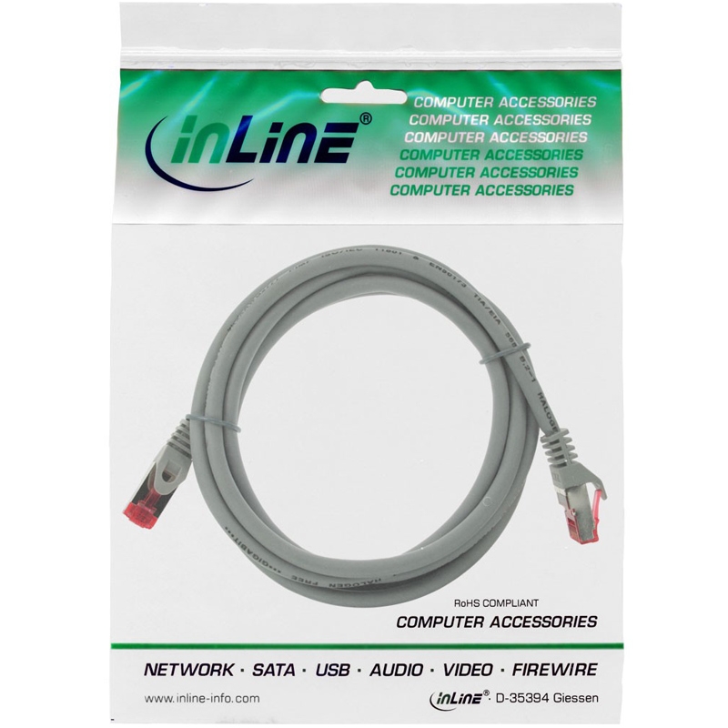 InLine Patchkabel S/FTP Cat. 6 1m grau