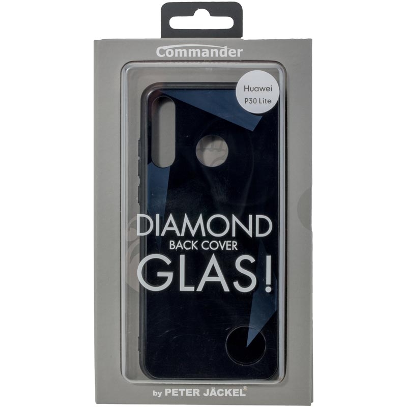 Peter Jäckel COMMANDER Glas Back Cover DIAMOND für Huawei P30 Lite Gray