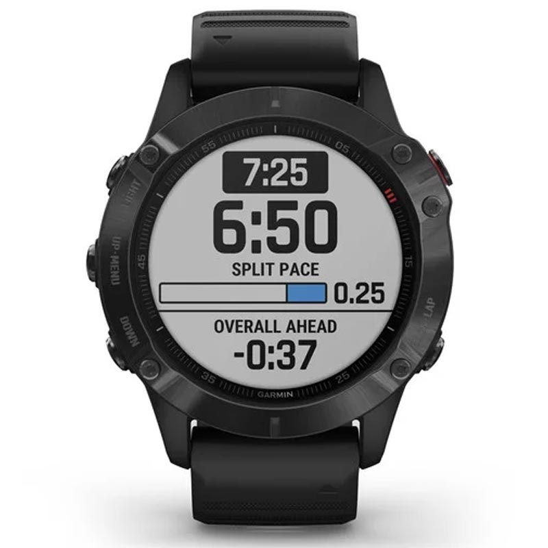 Garmin fenix 6 Pro schwarz mit schwarzem Armband 47mm