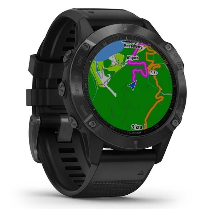 Garmin fenix 6 Pro schwarz mit schwarzem Armband 47mm