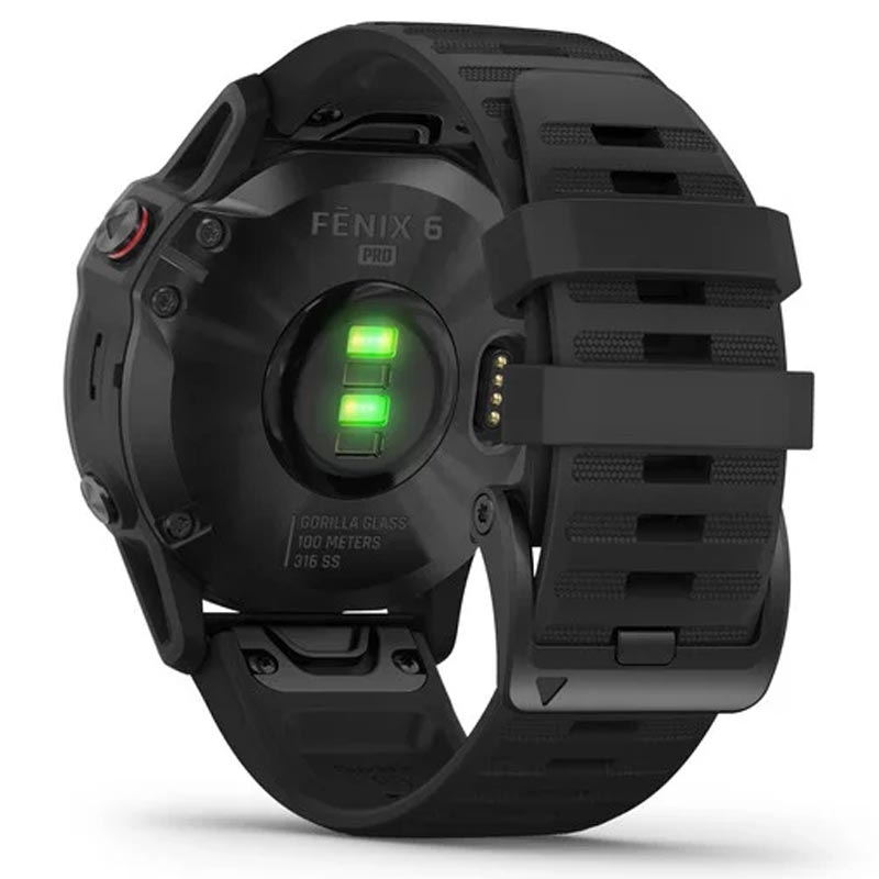 Garmin fenix 6 Pro schwarz mit schwarzem Armband 47mm