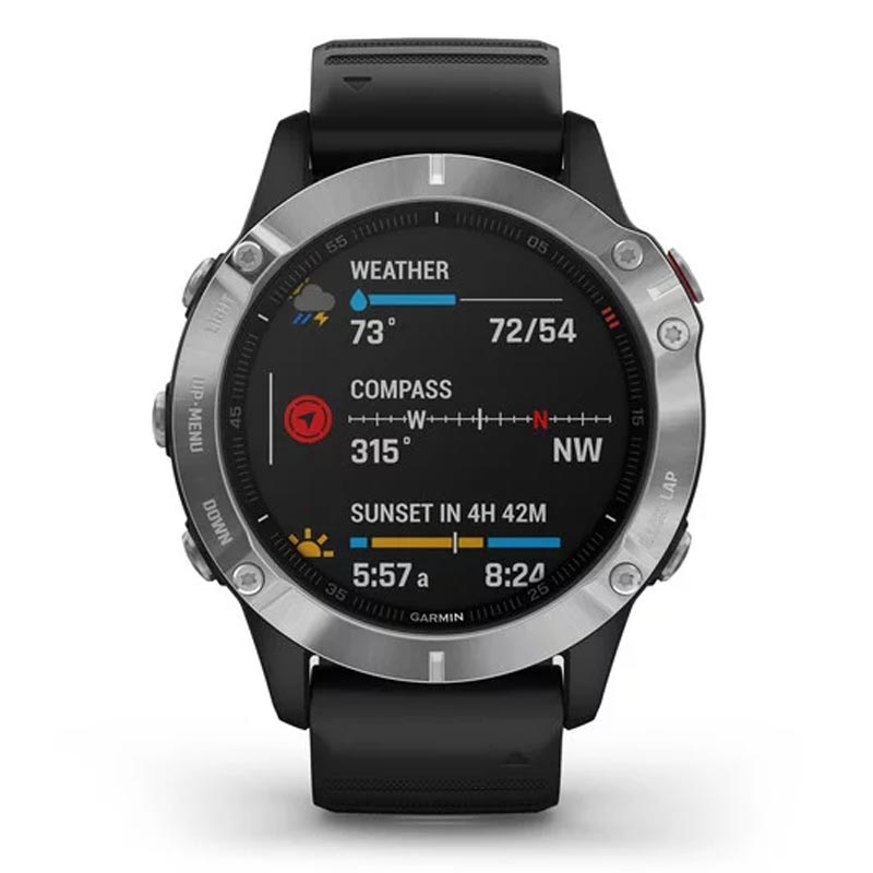 Garmin fenix 6 silber mit schwarzem Armband 47mm