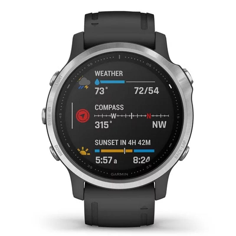 Garmin fenix 6S silber mit schwarzem Armband 42mm