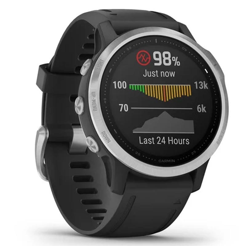 Garmin fenix 6S silber mit schwarzem Armband 42mm
