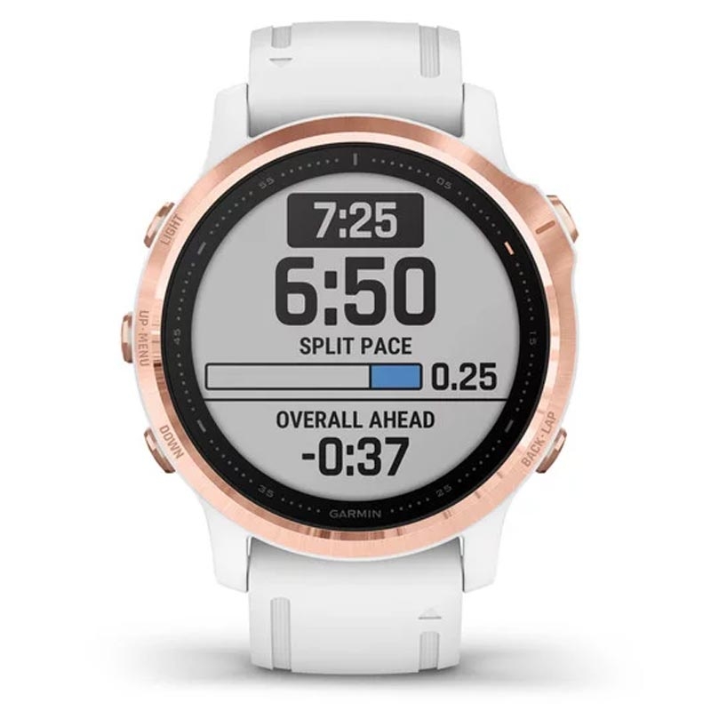 Garmin fenix 6S Pro rosegold mit weißem Armband 42mm 1.20 Zoll Display