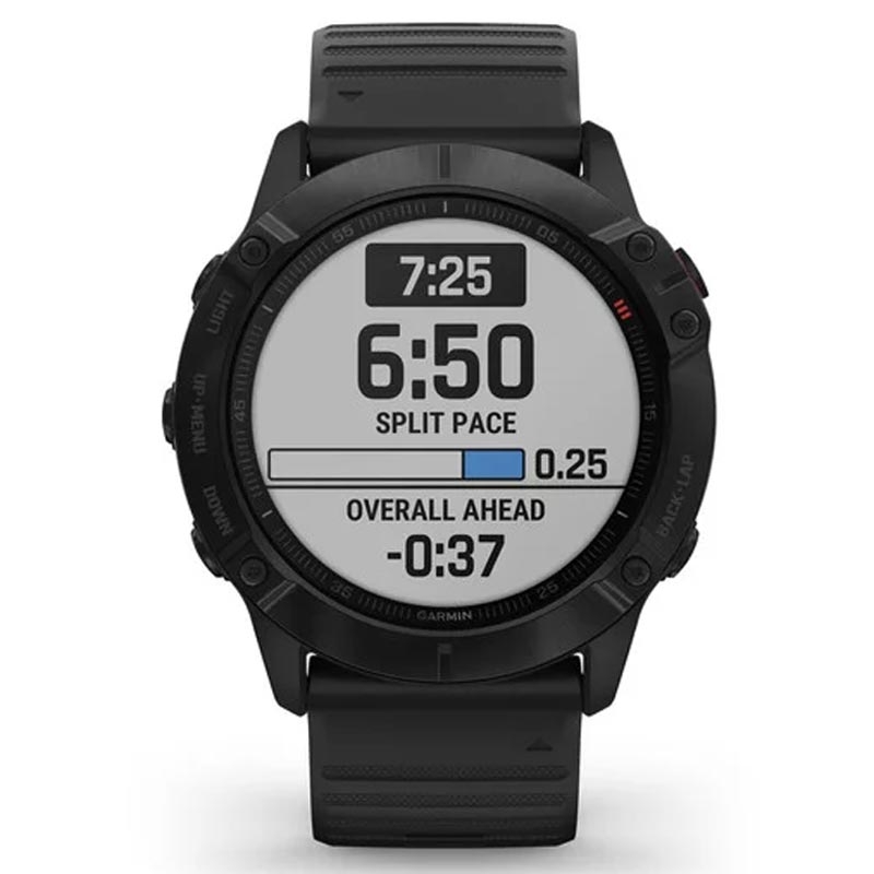 Garmin fenix 6X Pro schwarz mit schwarzem Armband 51mm