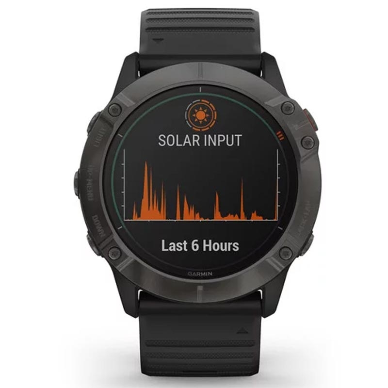 Garmin fenix 6X Pro Solar grau mit schwarzem Armband 51mm 1.4 Zoll Display