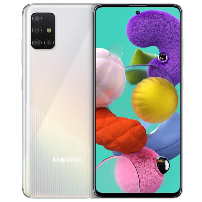 Samsung Galaxy A51 128GB Smartphone prism crush white randloses Infinity-O Dipslay