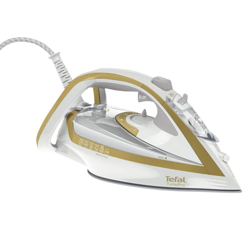 Tefal FV5625 Trocken- & Dampfbügeleisen TurboPro gold/weiß