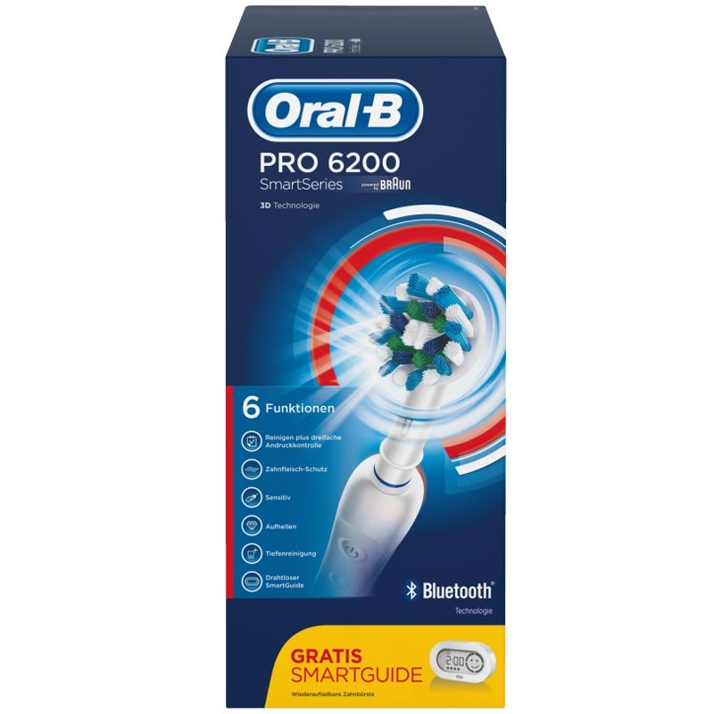Braun Oral-B Pro 6200 Smart Series Elektrische Zahnbürste mit gratis Smart Guide