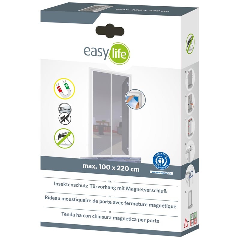 easy life Magnet-Türvorhang Premium 100 x 220 cm weiß