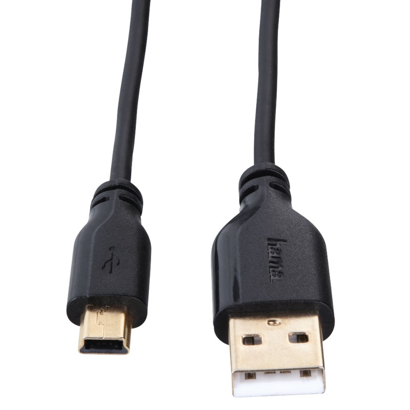 Hama USB-2.0-Anschlusskabel, A-Stecker - Mini-B-St. (B5 Pin), 0,75 m, Schwarz