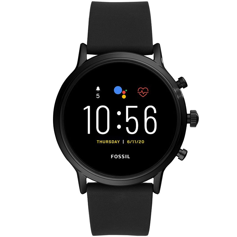 Fossil CARLYLE FTW4025 Edelstahl/Silikon-Smartwatch black 44mm Gehäuse