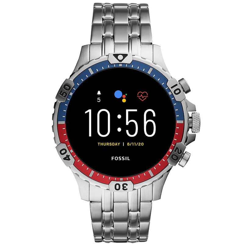 Fossil GARRETT FTW4040 Edelstahl-Smartwatch silver
