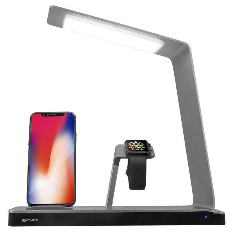 4smarts Induktive Ladestation m. LED-Lampe TwinDock Wireless 2