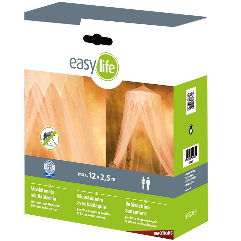 easy life Insektenschutz-Moskitonetz Sahara inkl. Baldachin Ø 60 cm apricot