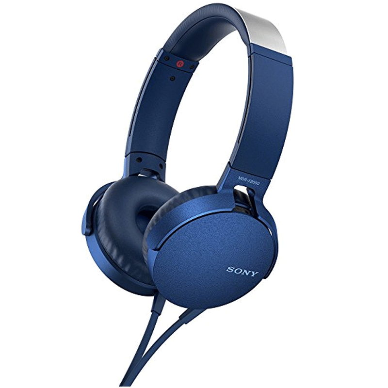 Sony MDR-XB550AP HiFi Over Ear Headset blau